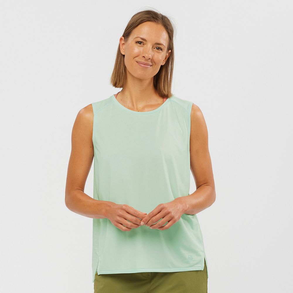 Salomon Singapore Womens Tank - OUTLINE SUMMER Blue | 17098-BSIO